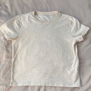 Everlane Women's Box Cut Short-Sleeve Crewneck Tee — Light Cream